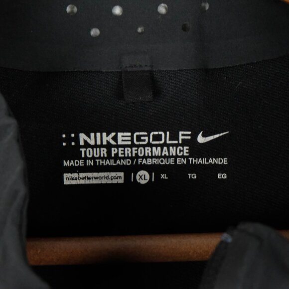 Nike Golf Jacket Mens Extra Large Black Quarter Zip Lightweight Performance - Picture 9 of 10